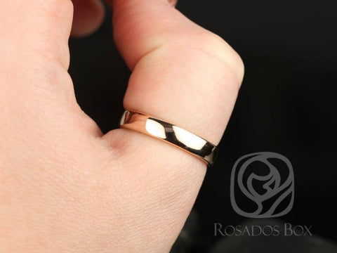 Dax 4mm 14kt Rose Gold Rounded Pipe Matte or High Finish Band (Chic Classics Collection)