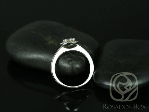 0.75ct Marisol 6mm 14kt Gold Moissanite Diamond Halo Engagement Ring