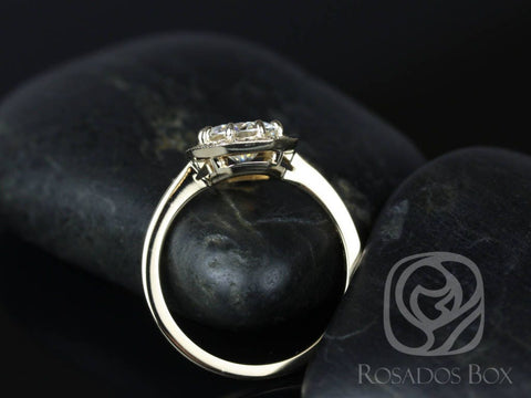 1.25ct Winona 7mm 14kt Gold Moissanite Diamond WITH Milgrain Octagon Halo Ring