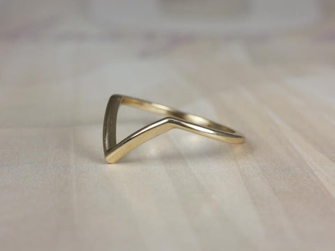 PLAIN Femme 14kt Gold Dainty Chevron Flair Stackable Ring,V Ring,Minimalist Ring,Gold Ring,Gift For Her,Nesting Ring