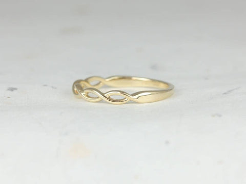 Echo 14kt Gold DNA Crossover HALFWAY Eternity Ring,Infinity Ring,Twisted Ring,Unique Ring,Stackable Ring,Gift For Her,Birthday Gift
