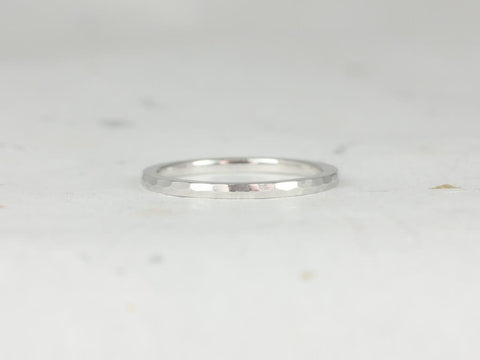 Rockie 14kt White Gold Hammered Ring,Hammered Band,Unique Gold Ring,Dainty Hammered Ring,Textured Wedding Ring,Solid Gold Ring