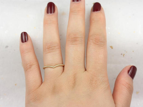 Bodhi 14kt Gold Chevron Ring,Beads Stacking Ring,Beads Band,Dainty Gold Ring,Unique V Ring,Wedding Ring,Curved Wedding Ring,Layering Jewelry