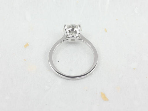 2ct Dixie 8mm 14kt White Gold Moissanite Round Solitaire Engagement Ring