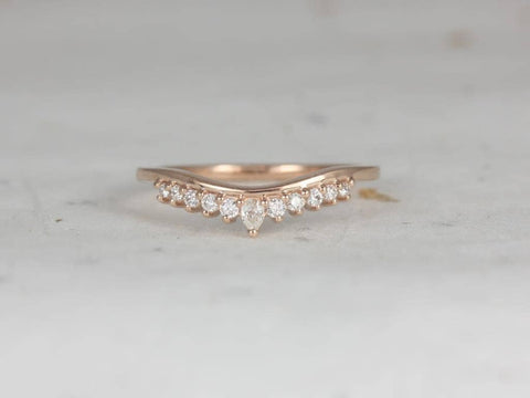 Ready to Ship Marie 14kt WHITE Gold Diamonds Tiara Crown Nesting Ring