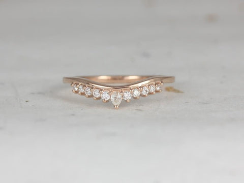 Ready to Ship Marie 14kt Rose Gold Diamonds Tiara Crown Nesting Ring