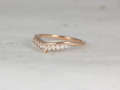 Ready to Ship Marie 14kt WHITE Gold Diamonds Tiara Crown Nesting Ring