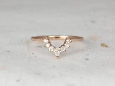 Liza 2.0 14kt Gold Diamond Nesting Ring,Tiara Ring,Diamond Contoured Ring,Curved Band,Shadow Ring,Unique Wedding Ring,Anniversary Gift