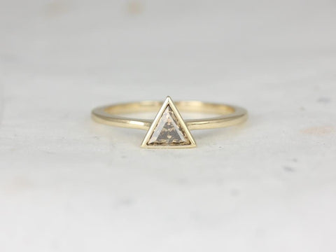 Rosados Box Ready to Ship Thalia 0.41cts 14kt Yellow Gold Triangle Cognac Diamond Ring (S.L.A.Y. Collection)