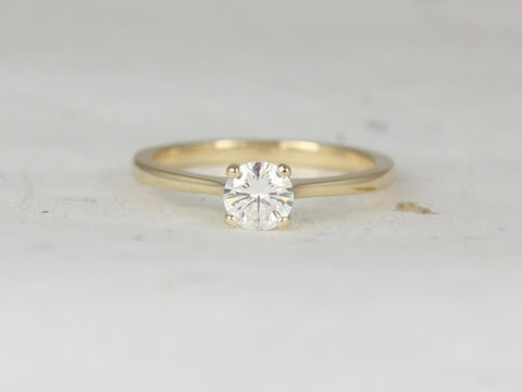 0.50ct Skinny Flora 5mm 14kt Gold Moissanite Round Solitaire Ring