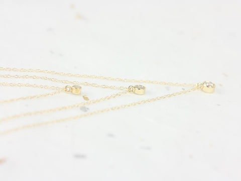 Ready to Ship Margie 14kt YELLOW Gold Dainty Diamond Solitaire Necklace,Floating Diamond Layering Necklace, Minimalist Necklace