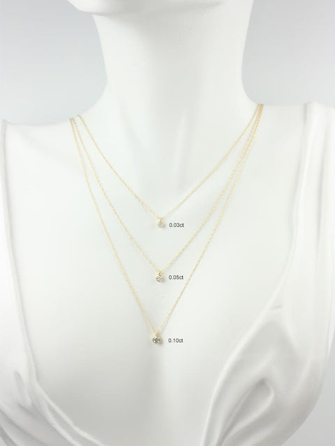 Ready to Ship Margie 14kt YELLOW Gold Dainty Diamond Solitaire Necklace,Floating Diamond Layering Necklace, Minimalist Necklace