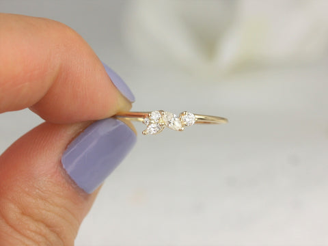 Skye 14kt Rose Gold Diamond Art Deco Cluster Stacking Ring