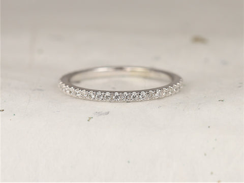 14kt Solid Gold Dainty Diamond French Pave Glitter Pave Matching Band to Viviana ALMOST Eternity Ring,Rosados Box