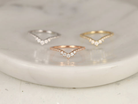 Aldis 14kt Solid Gold Diamonds Chevron Nesting Ring
