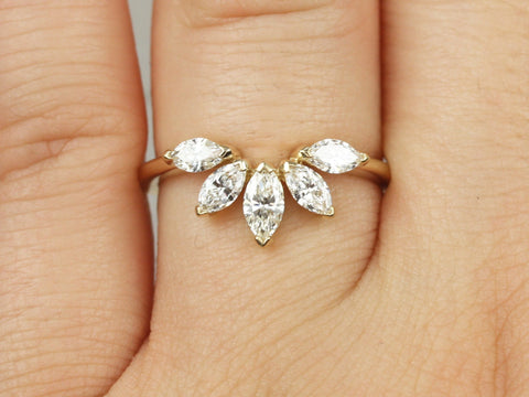 Cardi 14kt Gold Marquise Diamonds Tiara Nesting Ring