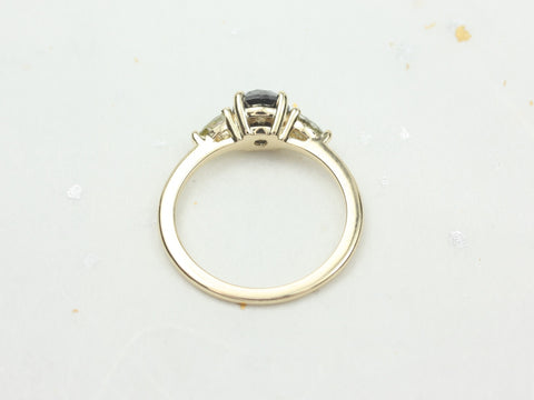 1.06ct Ready to Ship Elise 14kt Gold Black Diamond Unique 3 Stone Ring