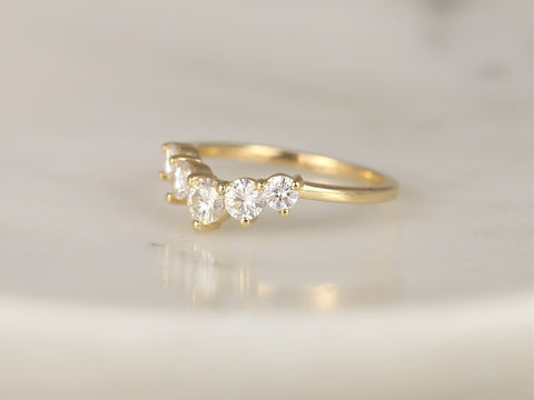 DIAMOND FREE Glen 14kt Solid Gold Moissanite Graduated Curved Nesting Ring