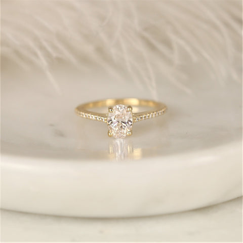 0.91ct Ready to Ship Blake 14kt Gold Diamond Oval Solitaire Ring
