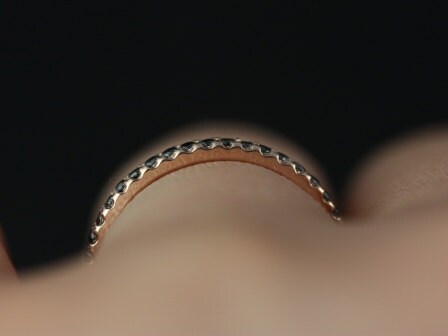 Ready to Ship Kierra 14kt Rose Gold Black Diamond HALFWAY Eternity Ring,Black Diamond Pave Ring,Unique Wedding Ring,Alternative Wedding