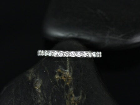 14kt Solid Thin Diamond Shared Prong Matching Band to Tiffani/Sarah HALFWAY Eternity Ring