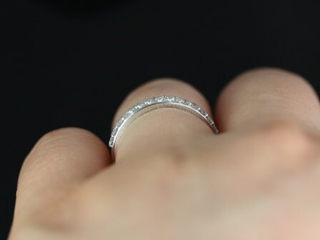 14kt Gold Matching Band to Tiffani/Sarah Shared Prong Diamond HALFWAY Eternity Ring