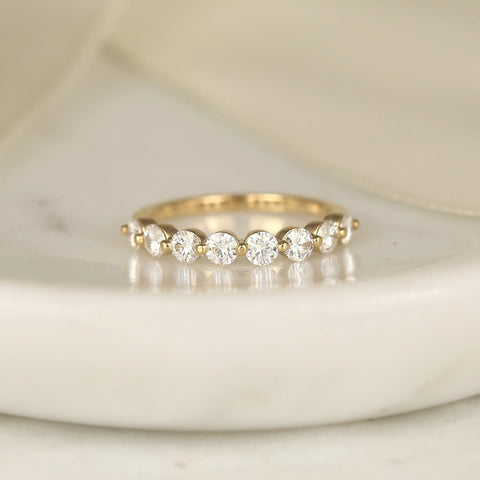 Matching Band to Brooklyn 14kt Gold Moissanite HALFWAY Eternity Ring,Floating Diamond Ring,Dainty Diamond Ring,Anniversary Gift,Gift For Her