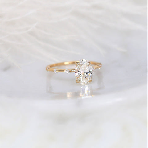 1.43ct Ready to Ship Alix 14kt Gold Diamond Dainty Minimalist Oval Solitaire Ring