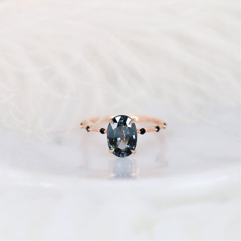 2.49ct Ready to Ship Alix 14kt Rose Gold Chrome Purple Spinel Diamond Dainty Oval Solitaire Ring