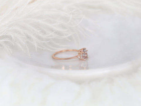 1.14ct Ready to Ship Juliet 14kt Rose Gold Blush Champagne Sapphire Diamond Cluster Ring