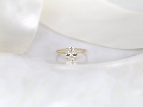1.77ct Ready to Ship Layla 14kt Gold Butter Champagne Sapphire Minimalist Oval Solitaire Ring