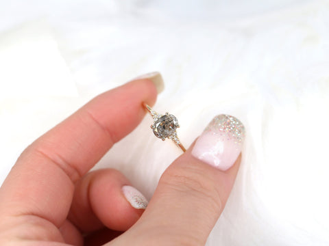 1.56ct Ready to Ship Maddy 14kt Gold Raw Salt and Pepper Diamond Cluster Ring