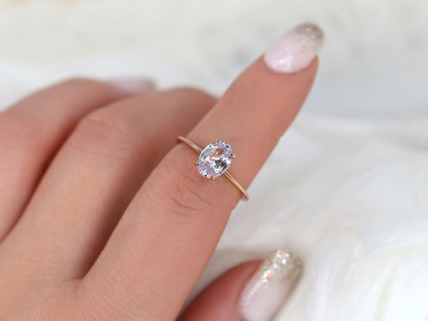 1.71ct Ready to Ship Layla 14kt Rose Gold Blush Lavender Sapphire Minimalist Oval Solitaire Ring