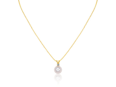 Mia 14kt Gold Diamond and Akoya Pearl Necklace