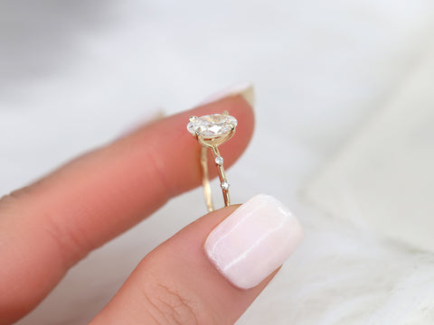 1.44ct Ready to Ship Alix 14kt Gold Diamond Dainty Minimalist Oval Solitaire Ring