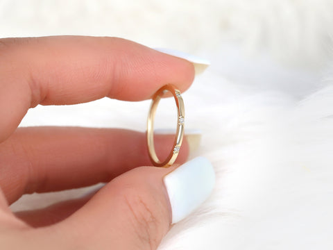 Lenox 14kt Gold Dainty Diamond Minimalist HALFWAY Eternity Ring