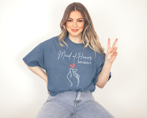 Maid of Honor Gift,Maid of Honor Proposal,Maid of Honor Shirt,Asking Maid of Honor,Maid of Honor Crewneck,Finger Heart Shirt,Bride Tribe