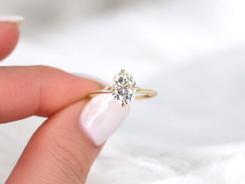 2ct Rosalita 9x7mm 14kt Gold Moissanite Talon Prong Oval Solitaire Engagement Ring
