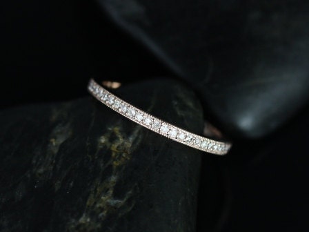 Victoria 14kt Gold WITH Milgrain Diamond HALFWAY Eternity Ring