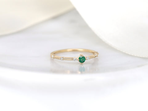 Cosmo 3mm 14kt Gold Birthstone Ring,Dainty Birthday Ring,Birthstone Jewelry,Unique Cluster Ring,Birthday Gift,Gift For Her,Emerald Ring