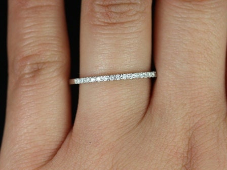 14kt Matching Band to Randi 7.5mm/8mm Barra Kitana Diamond HALFWAY Eternity Ring,Diamond Wedding Ring,Petite Stacking Ring,Diamond Pave Ring