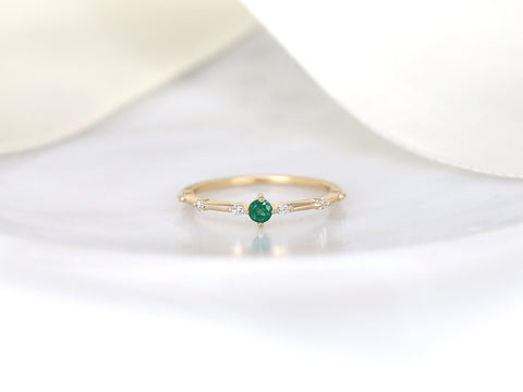 Cosmo 3mm 14kt Gold Birthstone Ring,Dainty Birthday Ring,Birthstone Jewelry,Unique Cluster Ring,Birthday Gift,Gift For Her,Emerald Ring