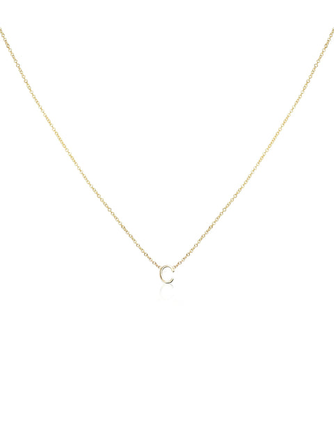 Solo 14kt Solid Gold Initial Necklace