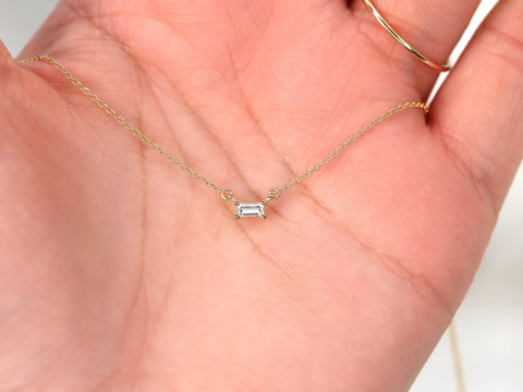 Ultra Petite Betty 14kt Gold Moissanite Necklace
