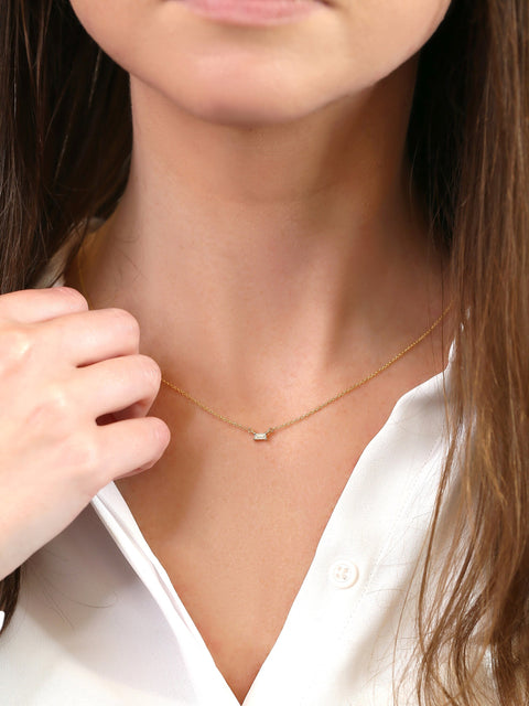 Ultra Petite Betty 14kt Gold Moissanite Necklace