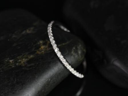 14kt White Gold Matching Band to Romani 7x5mm/8x6mm Rebecca HALFWAY Eternity Ring