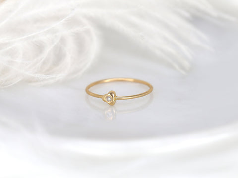 Ultra Petite Triage 14kt Gold Dainty Diamond Stacking Ring