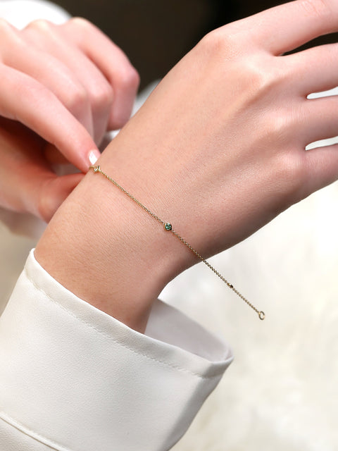 Claire 4.0 14kt Diamond Emerald Bracelet
