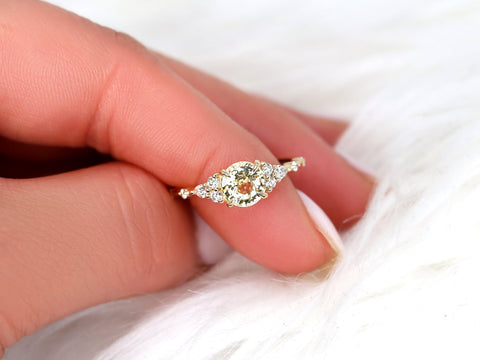 1.48ct Ready to Ship Anastasia 14kt Gold Champagne Sapphire Diamond Cluster Engagement Ring