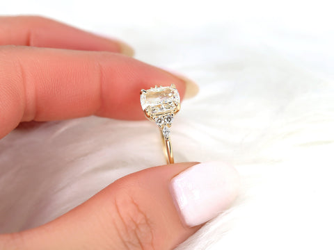 2ct Ready to Ship Petite Tinsley 14kt Diamond 3 Stone Cushion Cluster Ring